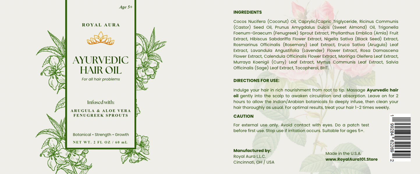 Royal Ayurvedic Hair Oil 2 oz - Botanical, Strength & Growth