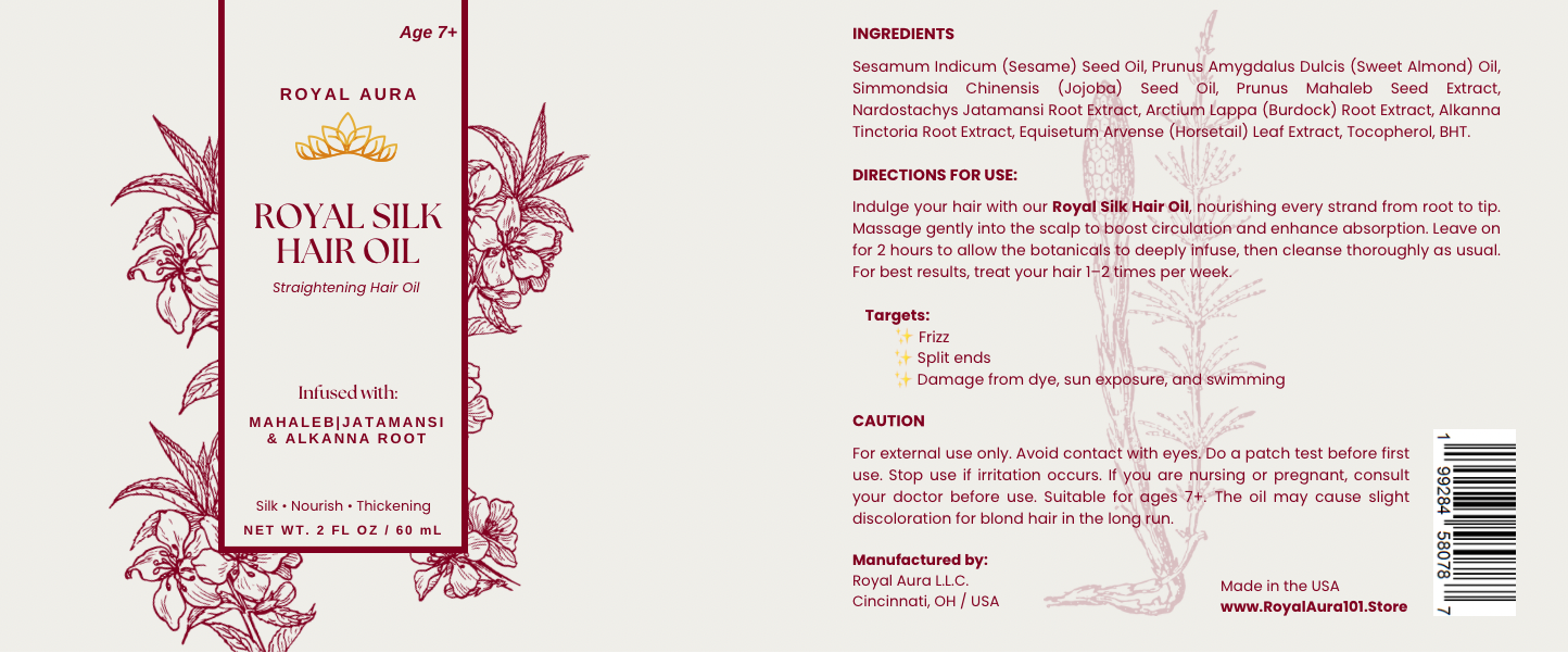 Royal Silk Hair Oil 2 oz - Silk, Nourishment & Thickening Hair Oil